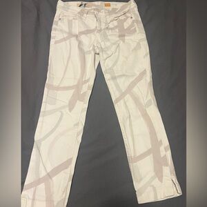 Pilcro and the Letterpress White and Gray Pants